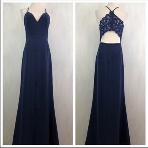 NEW Revolve Lovers + Friends Helena Gown Navy